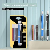 4pcs 2 0mm mechanical pencil set hb automatic pencils with colorblack lead refills draft drawing writing crafting art sketch