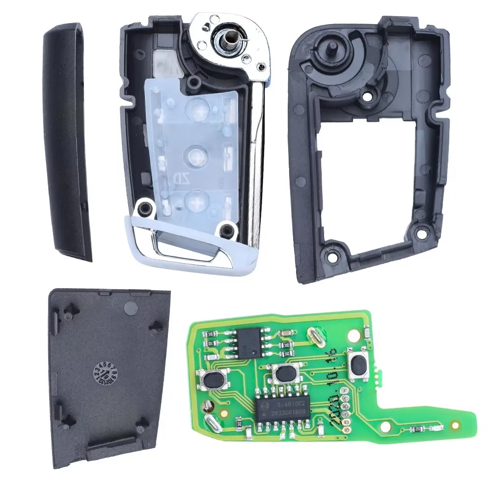 Keyecu 5K 0837202 AD 434 МГц ID48 чип 3 кнопки обновленный флип-брелок для Volkswagen Golf Passat Tiguan Polo