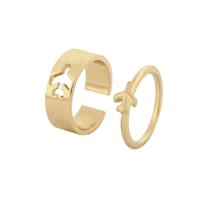 

Trendy Lover Star Moon Aircraft Cherry Dinosaur Mushroom Butterfly Rings for Women Men Couple Open Ring Set 2022 Jewelry