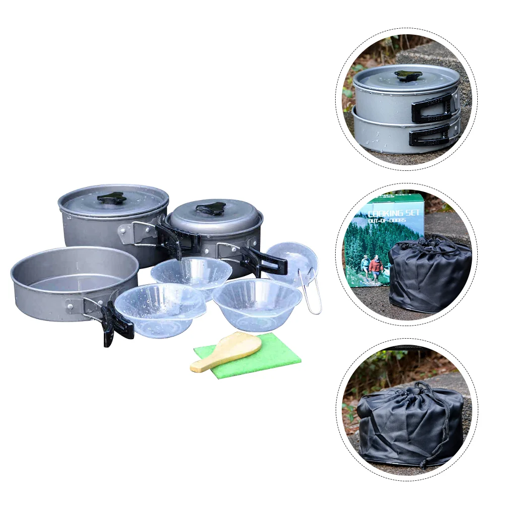 

1 Set Outdoor Picnic Cooking Pan Pot Camping Utensils Portable Cooking Pots