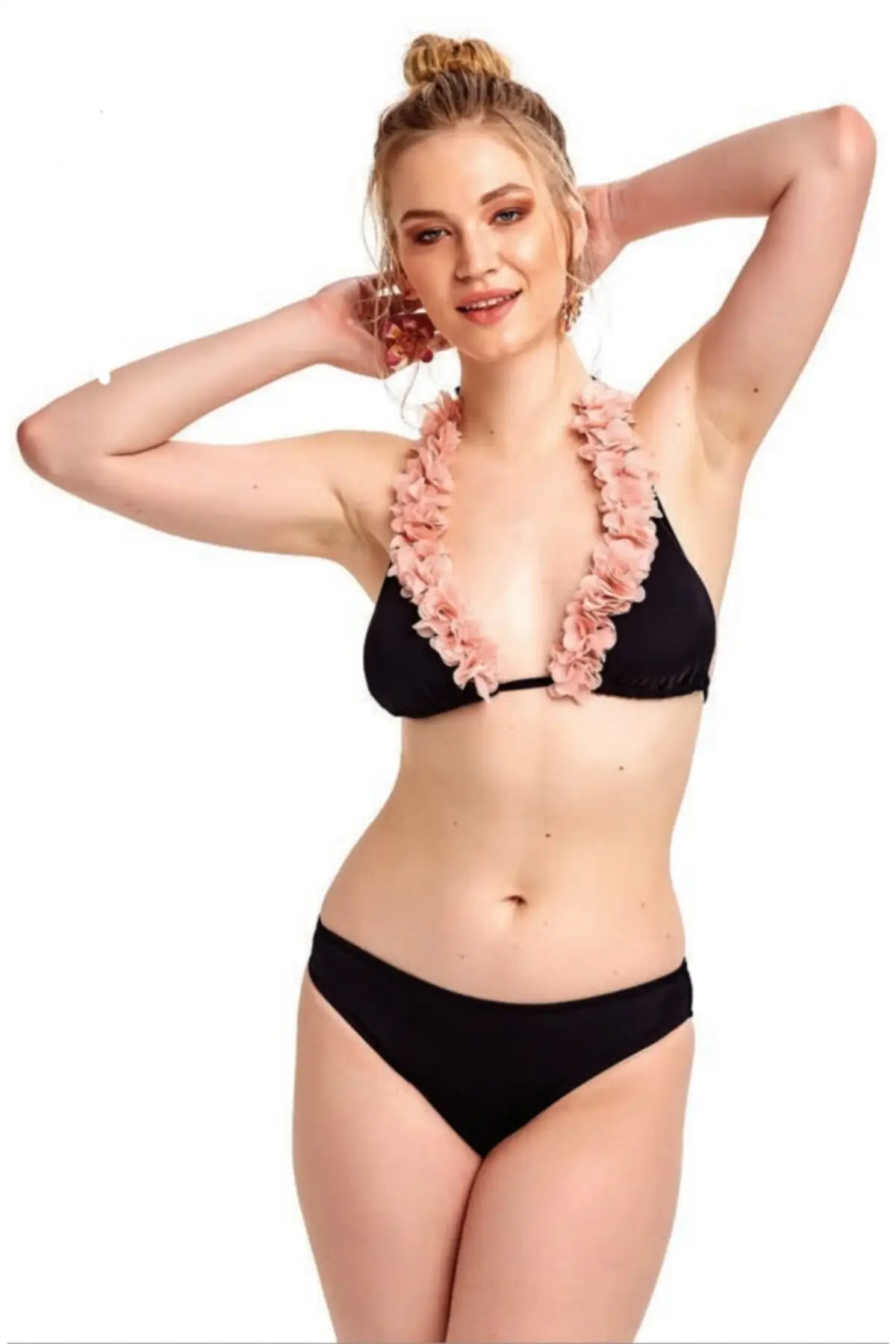 

Women's Bikini Design Trend Neck Ruffle Detailed High Waist Bikini Swimwear Lady Swimsuit 2022 Summer New Pushup Bikinis