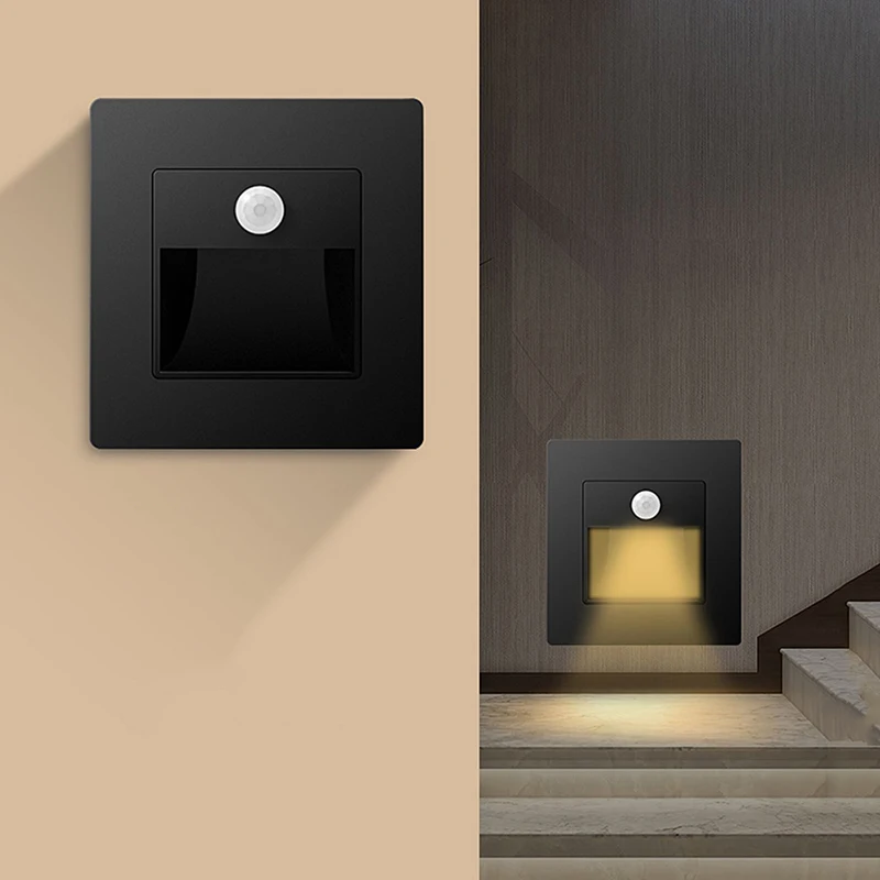 

Recessed Led Wall Lamp PIR Motion Sensor Stair Case Light AC85-265V Step Lamp Corridor Lighting Indoor Wall Lighting