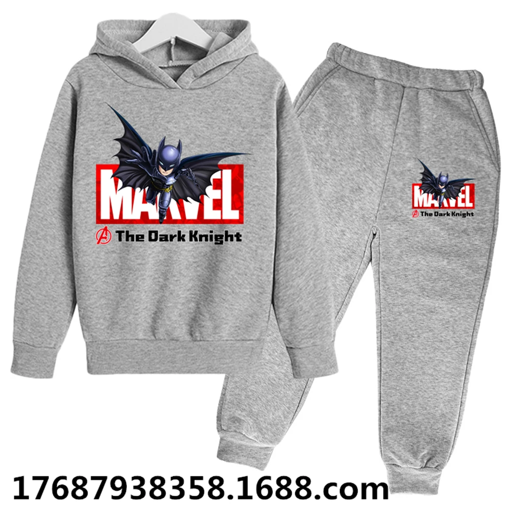 

Marvel- Avengers Dark knight Hoodie Set Kids Autumn Sweatshirt Boys Clothes Girls Clothing Autumn Tops Suit Disney Tracksuits