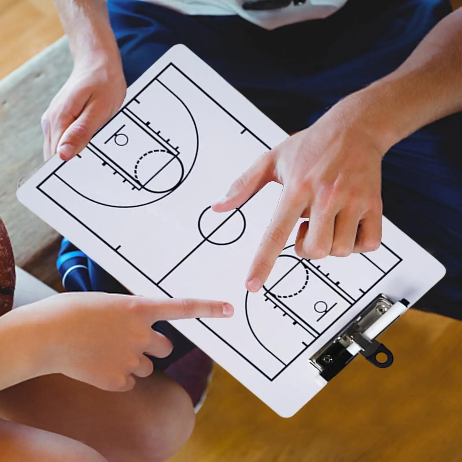 

Double Sided Basketball Clipboard Training Aid Teaching Assistant Equipment Strategy Tactic Board, Basketball Coaching Board