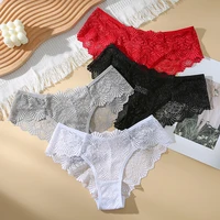 3pcs sexy panties women underwear comfort underpants floral lace briefs transparent low rise pantys intimates soft lingerie