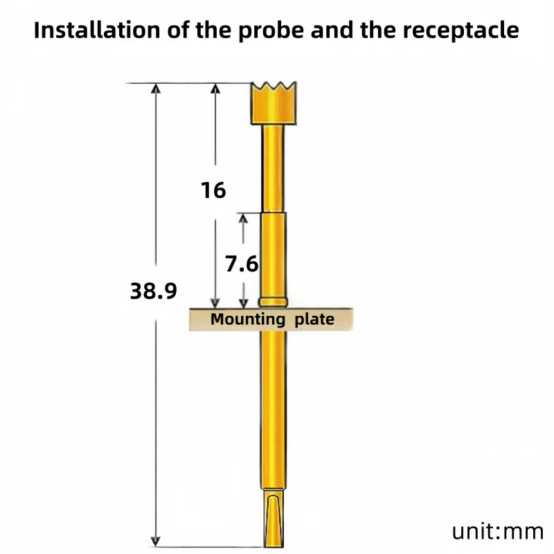 100 шт. тестовый контакт для измерения Ingun GKS 003206254 A2000 A3000 2 0*33 мм Головка с когтями H