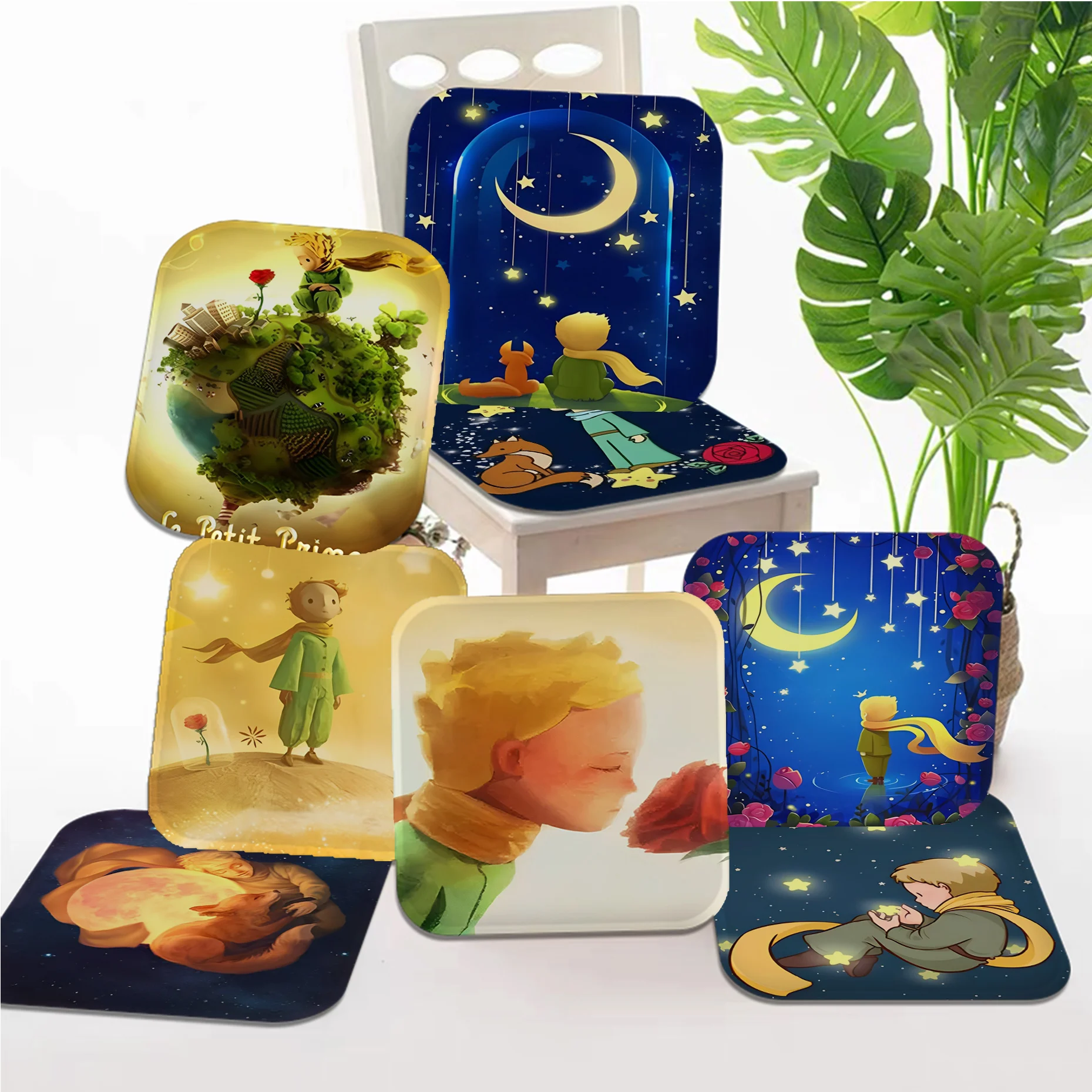 

Little Prince Cushion Mat Four Seasons Fabric Cushion Non-slip Living Room Sofa Decor Students Stool Tatami Office Chair Mat Pad