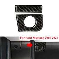 hot sale car accessories carbon fiber storage box keyhole cover trim sticker for ford mustang 2015 2021