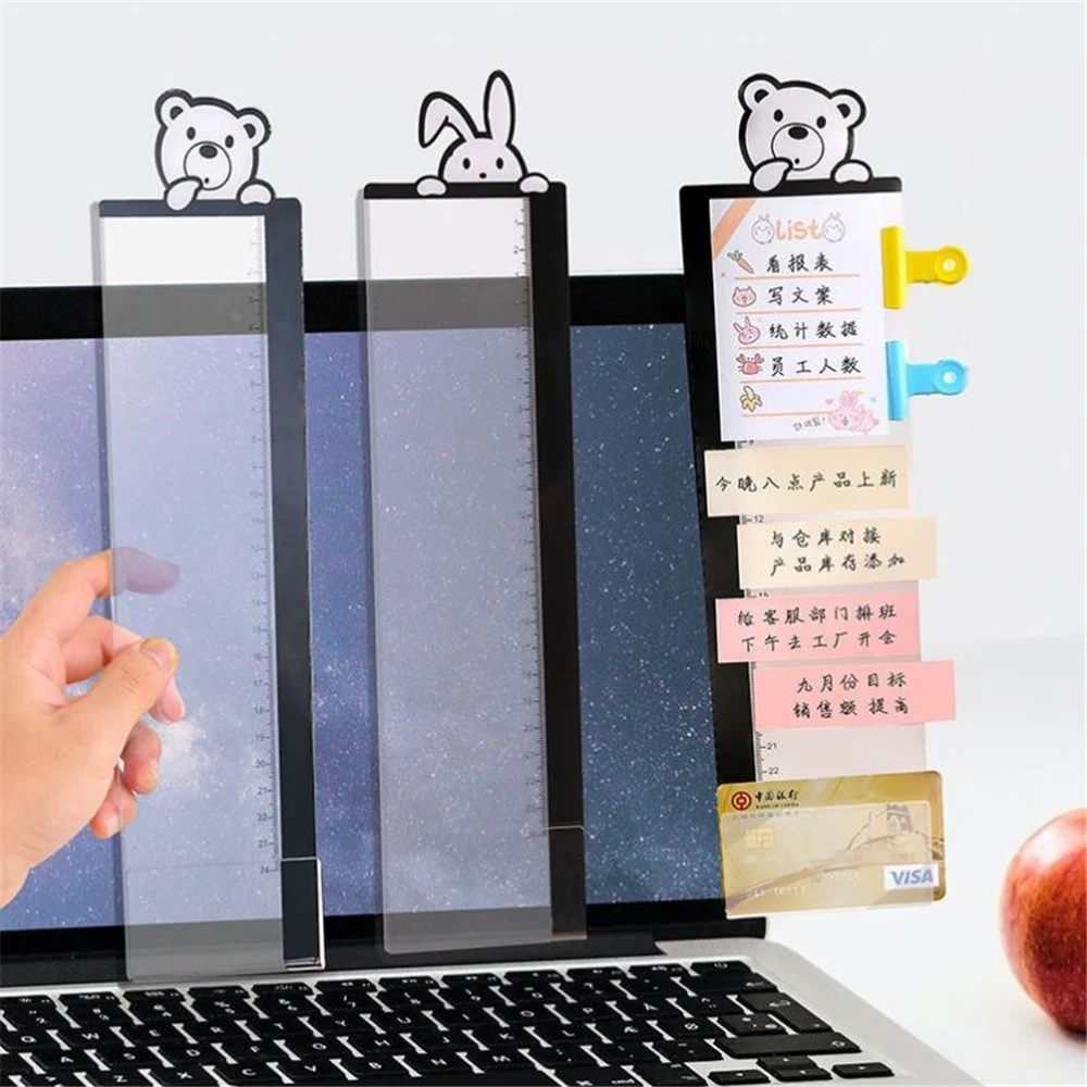 

1pcs Cartoon Animals Convenient Memo Board Computer Side Message Board Kawaii Monitor Memo Board School Supplies