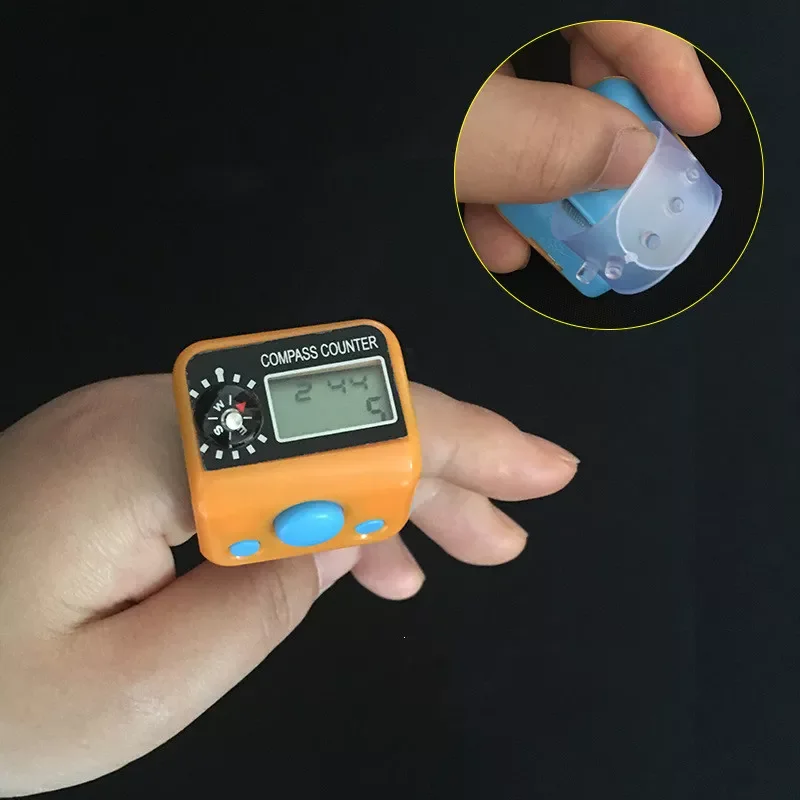 

2023NEW Finger Counter w/ Compass Islamic Tasbih Bead 5 Digital LED Electronic Handheld Tally Counter Clicker counter ring