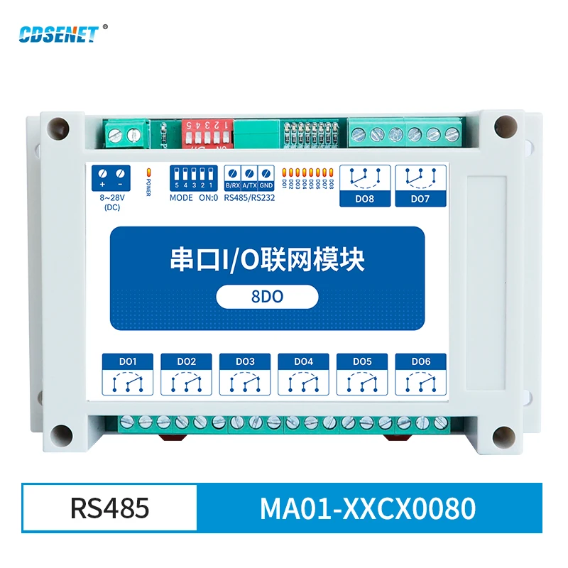 Модуль последовательного ввода-вывода CDSENET ModBus 8DO 8 цифровых выходов интерфейс RS485