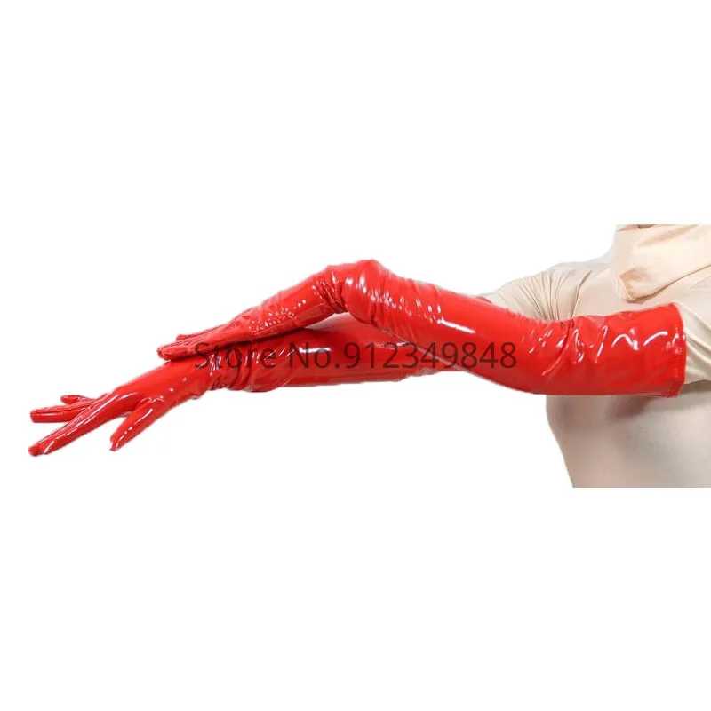 Оперные перчатки Medieval Punk из PVC-винила, лайкры и спандекса, цвета черный и красный, унисекс, для клубов латексных устройств.