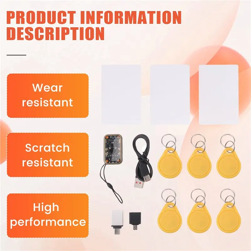 Фото Многофункциональный считыватель-дубликатор смарт-чипов Chameleon Ultra V2.0 RFID + 3 брелока CUID, 6 брелоков UID, декодирование карт RFID 125 кГц, 13,56 МГц №3