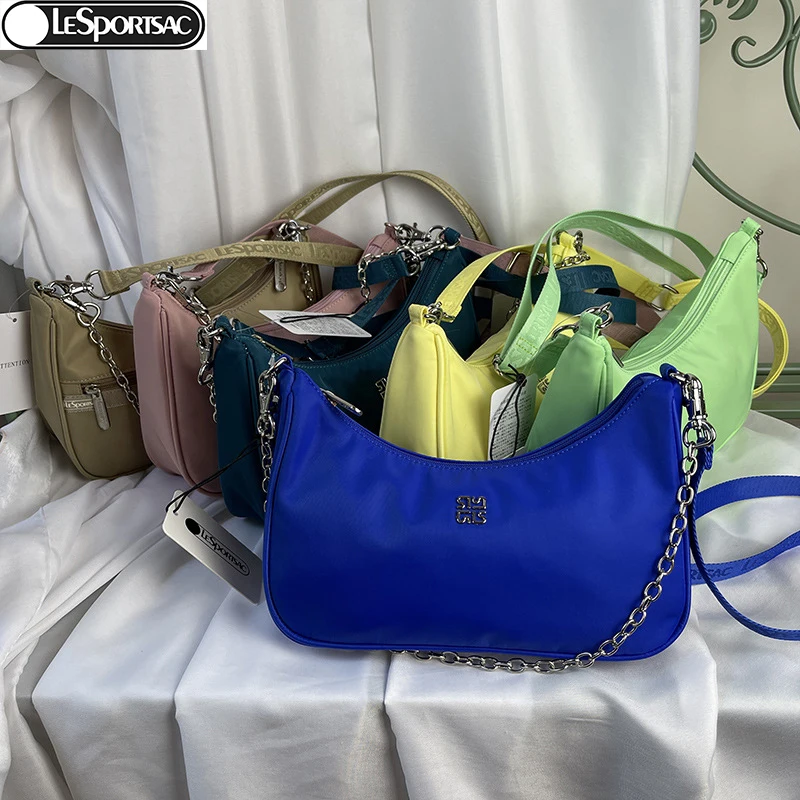 

Kawaii аниме мультфильм Lesportsac Повседневная сумка для подмышек Сумка на цепочке женская сумка-мессенджер Легкая однотонная сумка L112