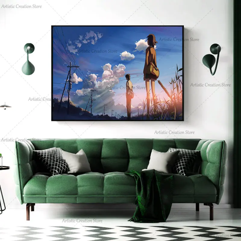 Постеры 5 сантиметров за секунду японское аниме Makoto Shinkai Love Sakura Настенная картина