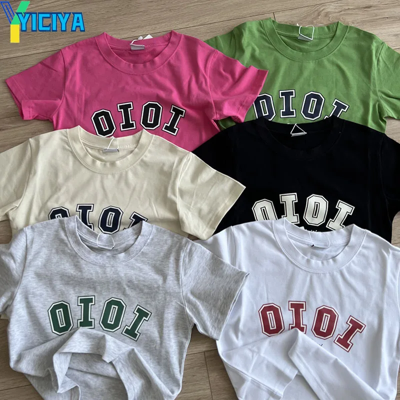 

YICIYA GIRL T SHIRT WOMAN TSHIRT SHORT SLEEV DESIGN TEE SUMMER 2022 Crop Top Y2k Blouse Trendy Brand Printed Letters T-shirt Met