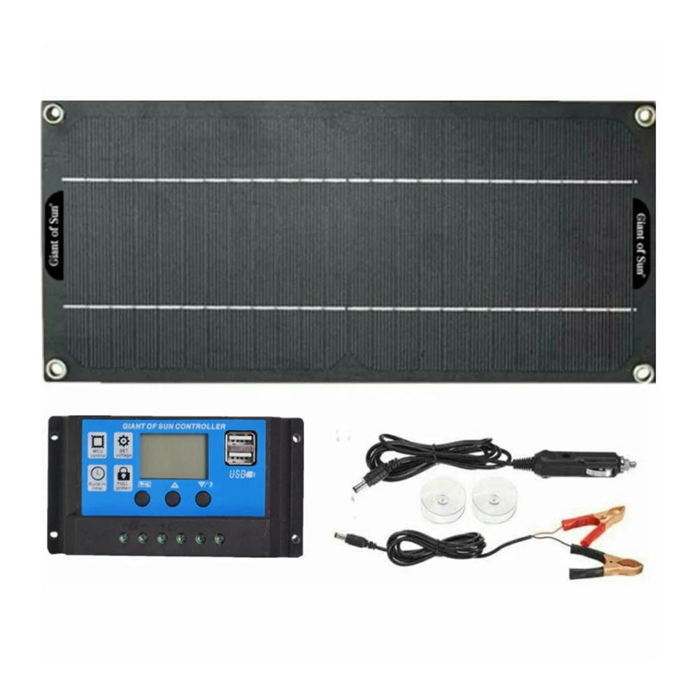 

30W Solar Panel Kit 18V Battery 100A Charger Controller for Car RV Caravan Portable Solar Monocrystalline Cells Charger System