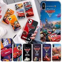 cartoon cars lightning mcqueen phone case for iphone 13 12 11 pro mini xs max 8 7 plus x se 2020 xr silicone soft cover