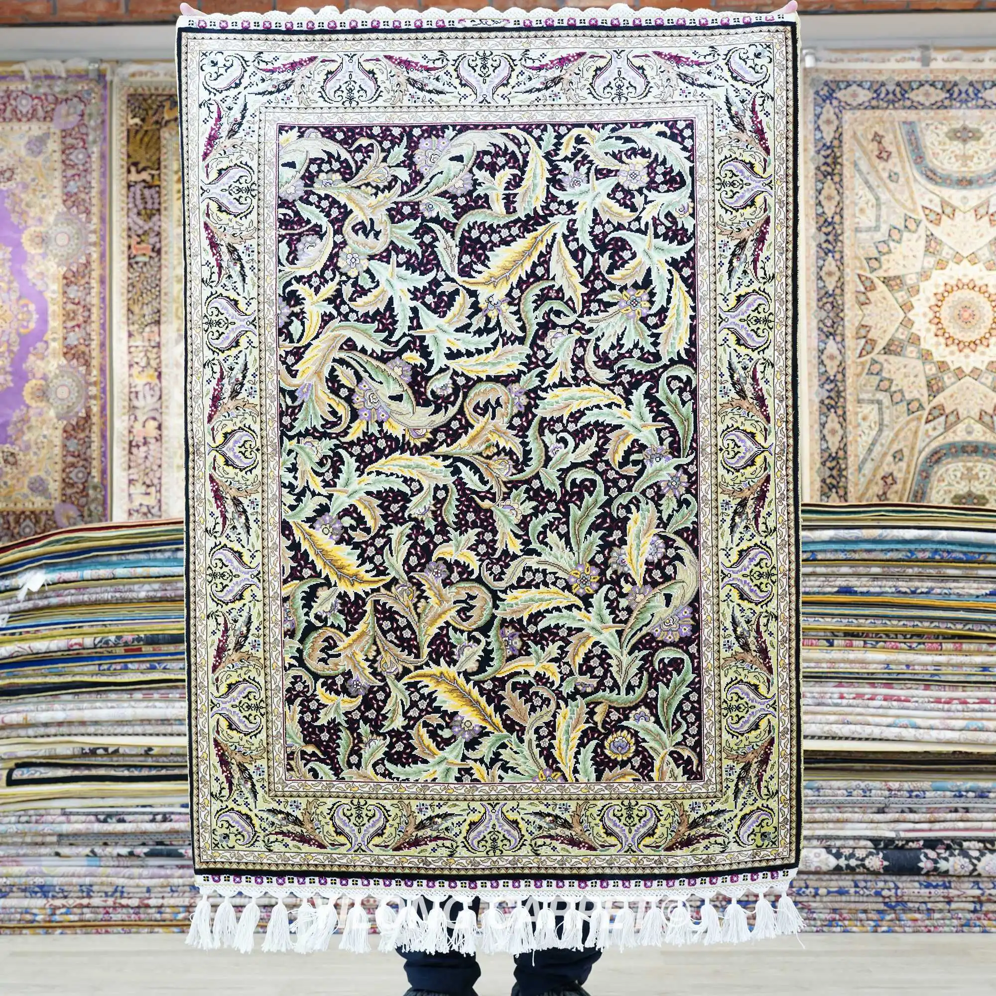 2 7 'x 4' Hereke ковер с перьями элегантный турецкий Шелковый ручной работы (YL0511) |