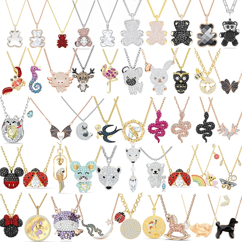 

Swa 2022 New Year Little Girl Gift Trend Necklace Jewelry Austrian Crystal Jewelry Cute Pendant Charm Necklace