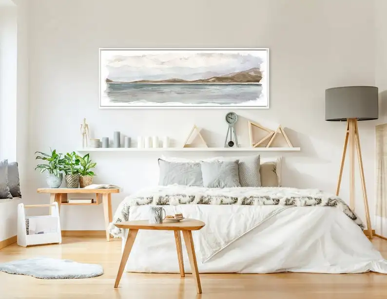 

Large Coastal Landscape Painting - Contemporary Wall Art Large Canvas Wall Art With Or Without Floater