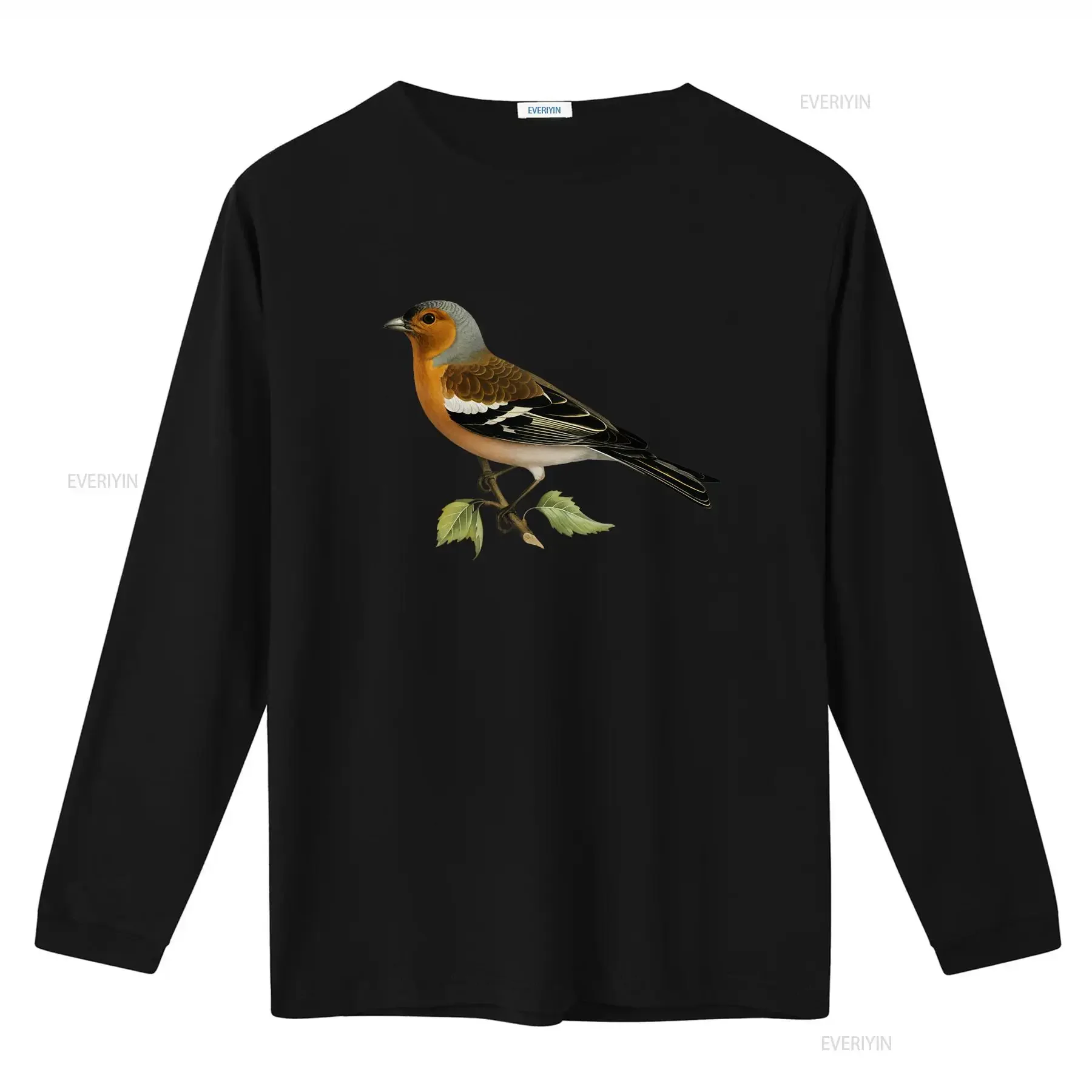 Фото Мужская футболка с рисунком птицы Chaffinch, винтажная, с эффектом потертости, мягкая, удобная, стильная, повседневная, дизайнерская одежда унисекс №3