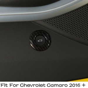 Lapetus Rear Tail Door Trunk Button Open Switch Cover Trim Fit For Chevrolet Camaro 2016 2017 2018 2019 ABS Carbon Fiber Look