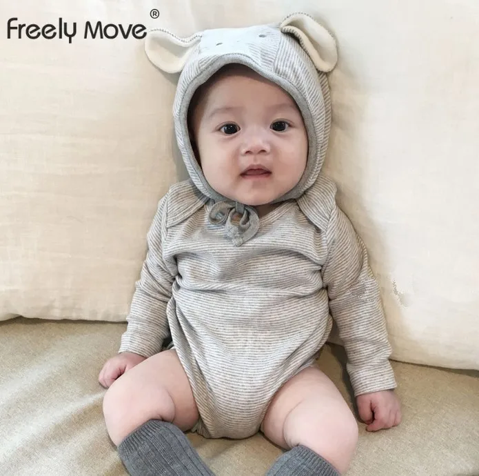 

Freely Move Baby Rompers Long Sleeve Newborn Infant Boys Girls Jumpsuits+Caps Clothes Sets Autumn Toddler Children 2pcs Outfit