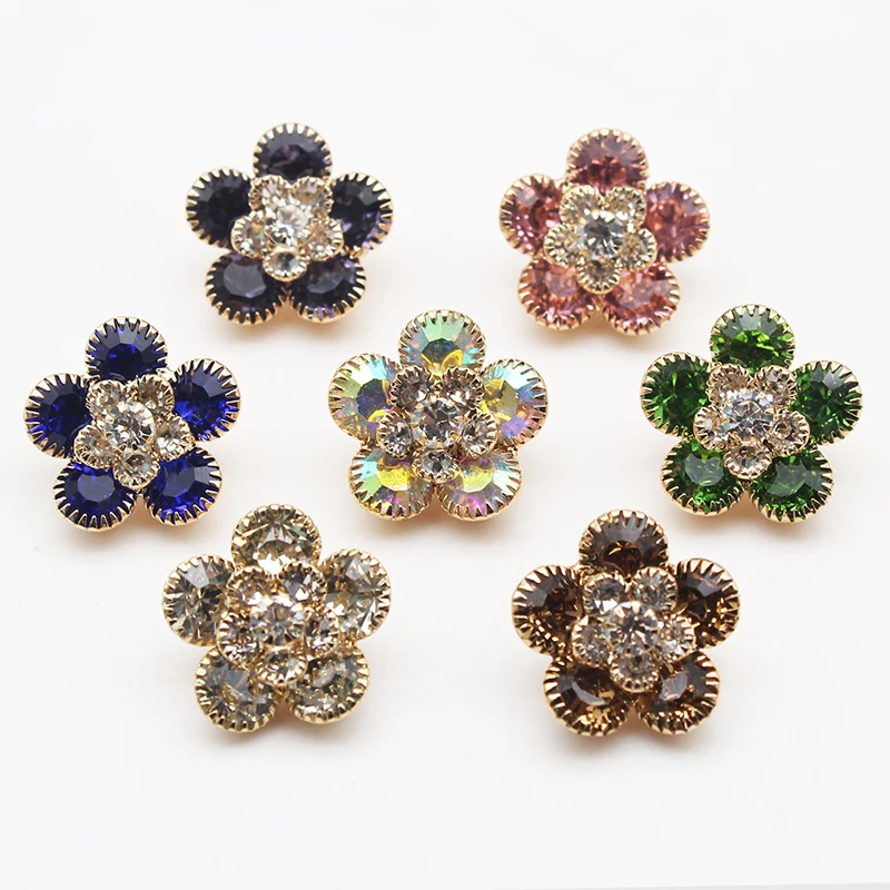 

5 шт. стразы декоративные пуговицы с цветочной ручкой для рукоделия одежды ручной работы аксессуары для швейных пуговиц 20 мм