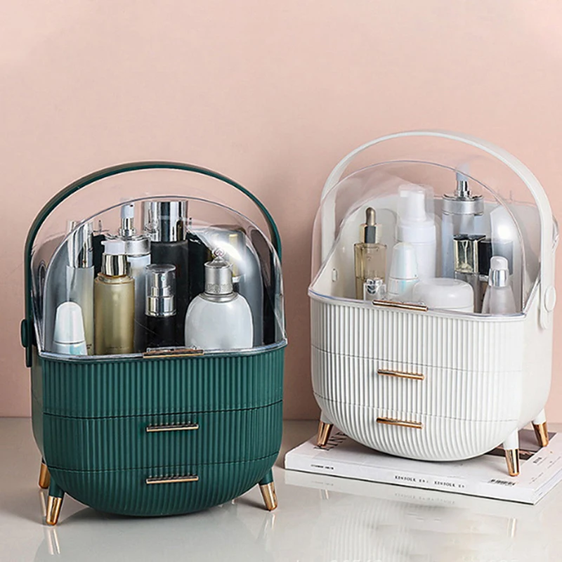 

Модный косметический Органайзер, прозрачный чехол, коробка для хранения косметики и ухода за кожей, Настольный ящик для хранения, пыленепро...