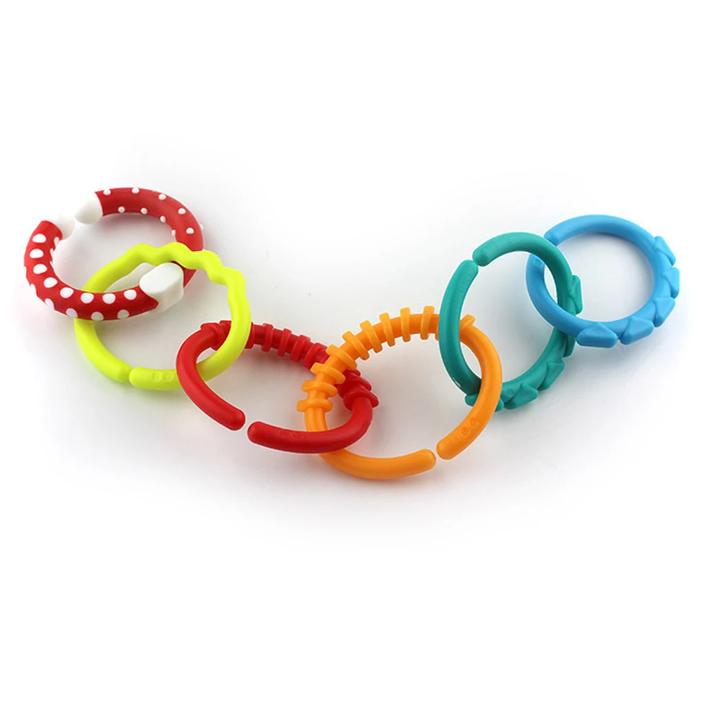 

Baby Rattle Teether Rainbow Rings Crib Bed Stroller Decoration Hanging Toy