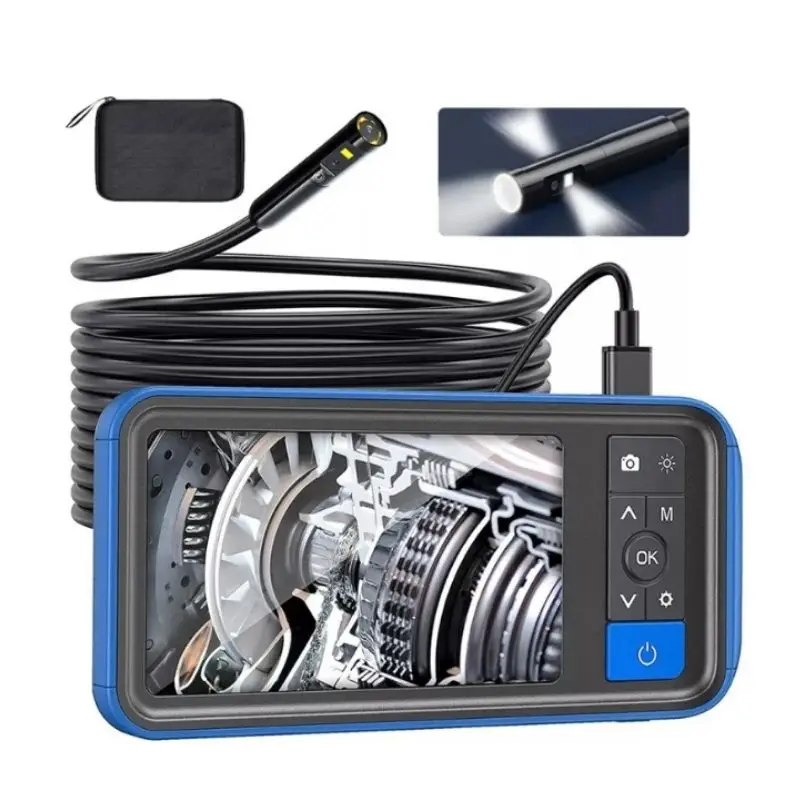 

Triple Lens Endoscope Borescope 4.5" HD Snake Inspection Camera with Light, Automotive Scope Camera with Bag(16.5ft)