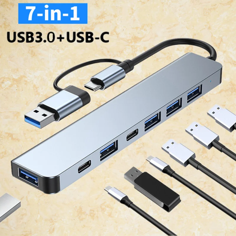 

Док-станция USB 2,0 Type-C, 4 порта USB 3,0