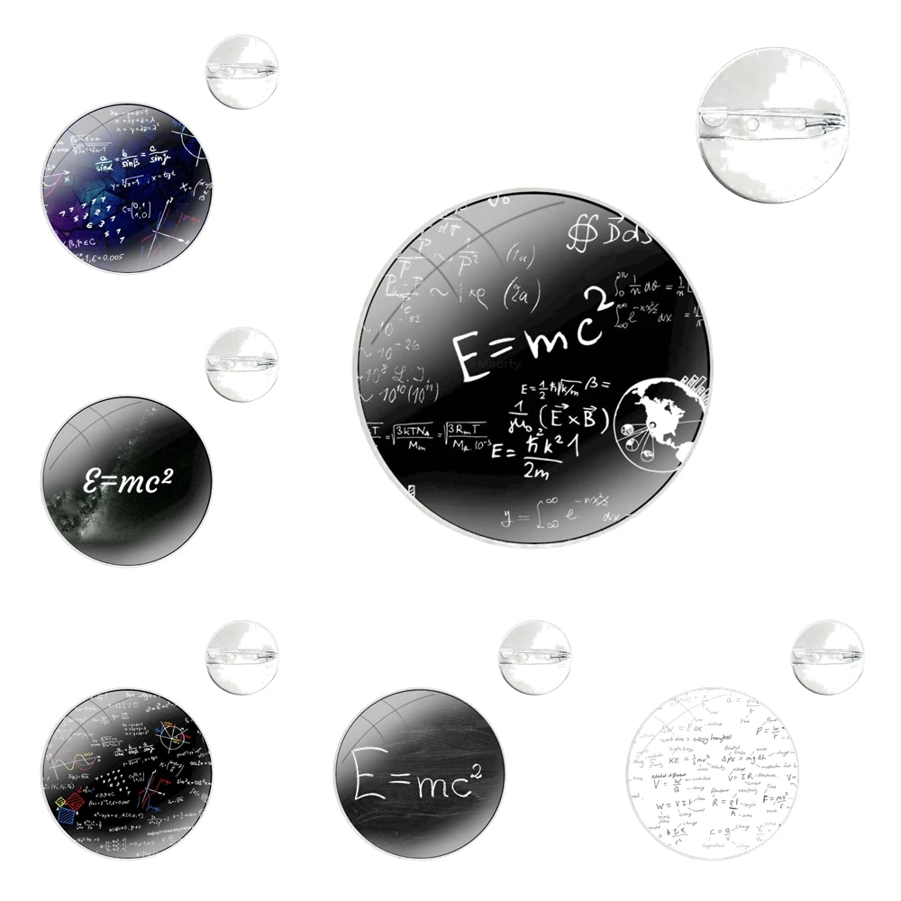 E = mc2 математическое уравнение физическая формула булавки значок металлические