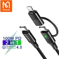 mcdodo pd usb type c cable 100w fast charging for iphone 13 12 11 pro max xs x ipad xiaomi huawei samsung 2 in 1 phone data cord