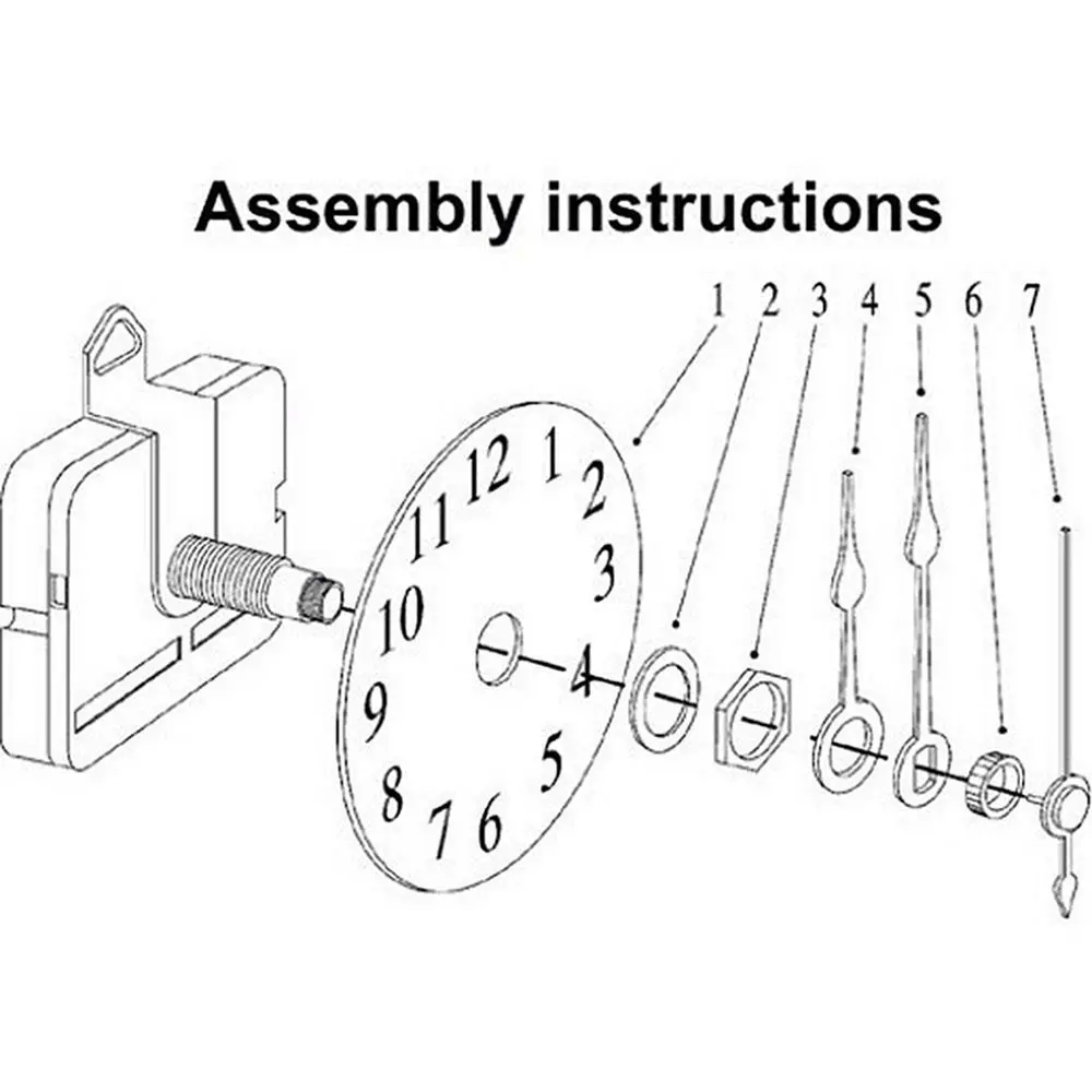 Схема сборки часового механизма настенных часов