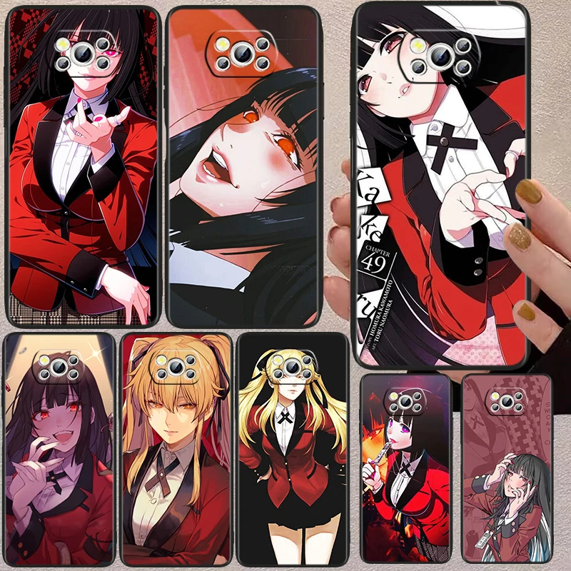 

Kakegurui Jabami Yumeko Black Phone Case For Xiaomi Mi Poco X5 X3 Pro X4 F4 F3 GT M5 M5s M4 M3 C55 C50 C40 5G