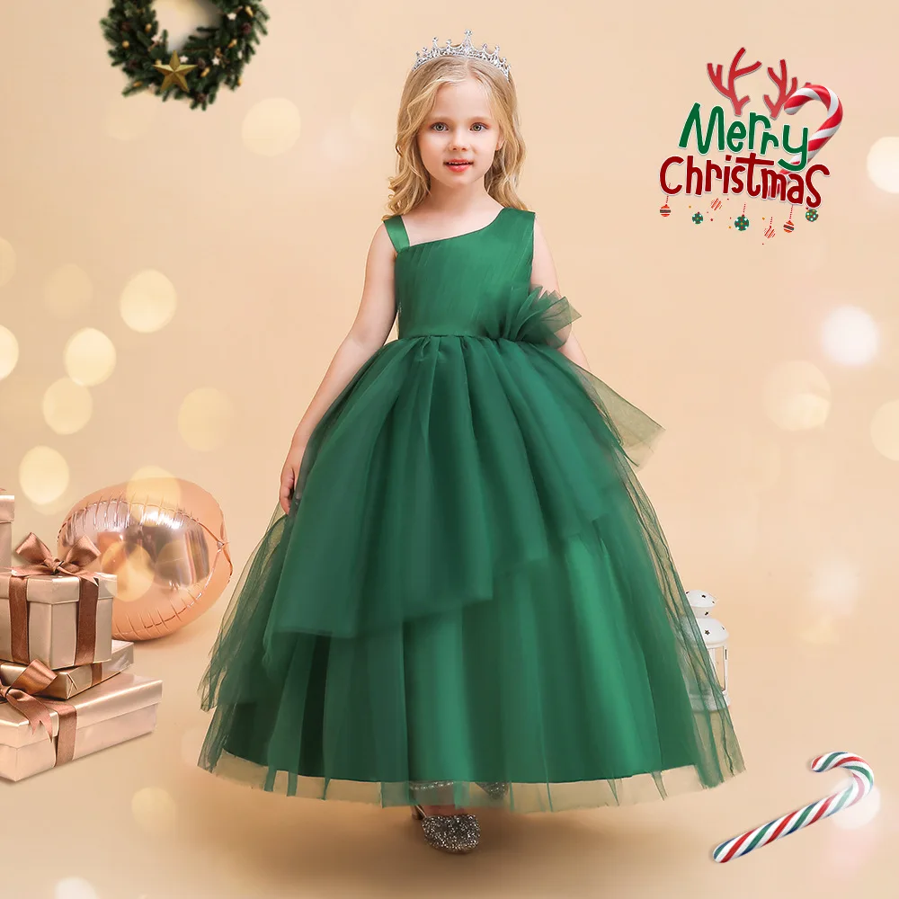 

Teenager Girl Fluffy Dress Big Bow Christmas Dress for Girls Birthday Party Wedding Dress Children Clothes Kids Tulle Ball Gown