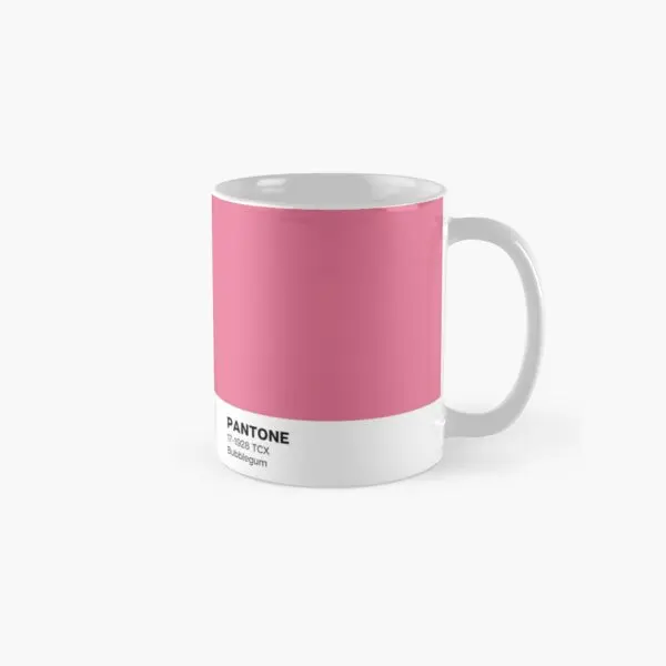 

Pantone Bubblegum Classic Mug Picture Gifts Handle Round Tea Photo Coffee Design Cup Image Drinkware Simple Printed