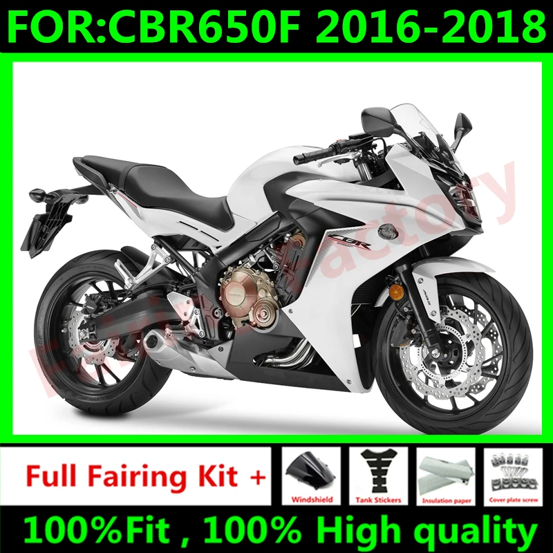 

New ABS Motorcycle Whole Fairings Kit fit for CBR650F 2016 2017 2018 CBR650 F CBR 650F Bodywork full fairing set black white