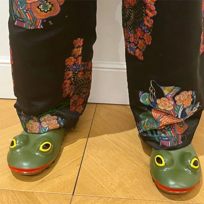 2023 new Funny Couple Lovely Frog Cotton Slippers lazy shoes niche slip on personality fashion rain shoes