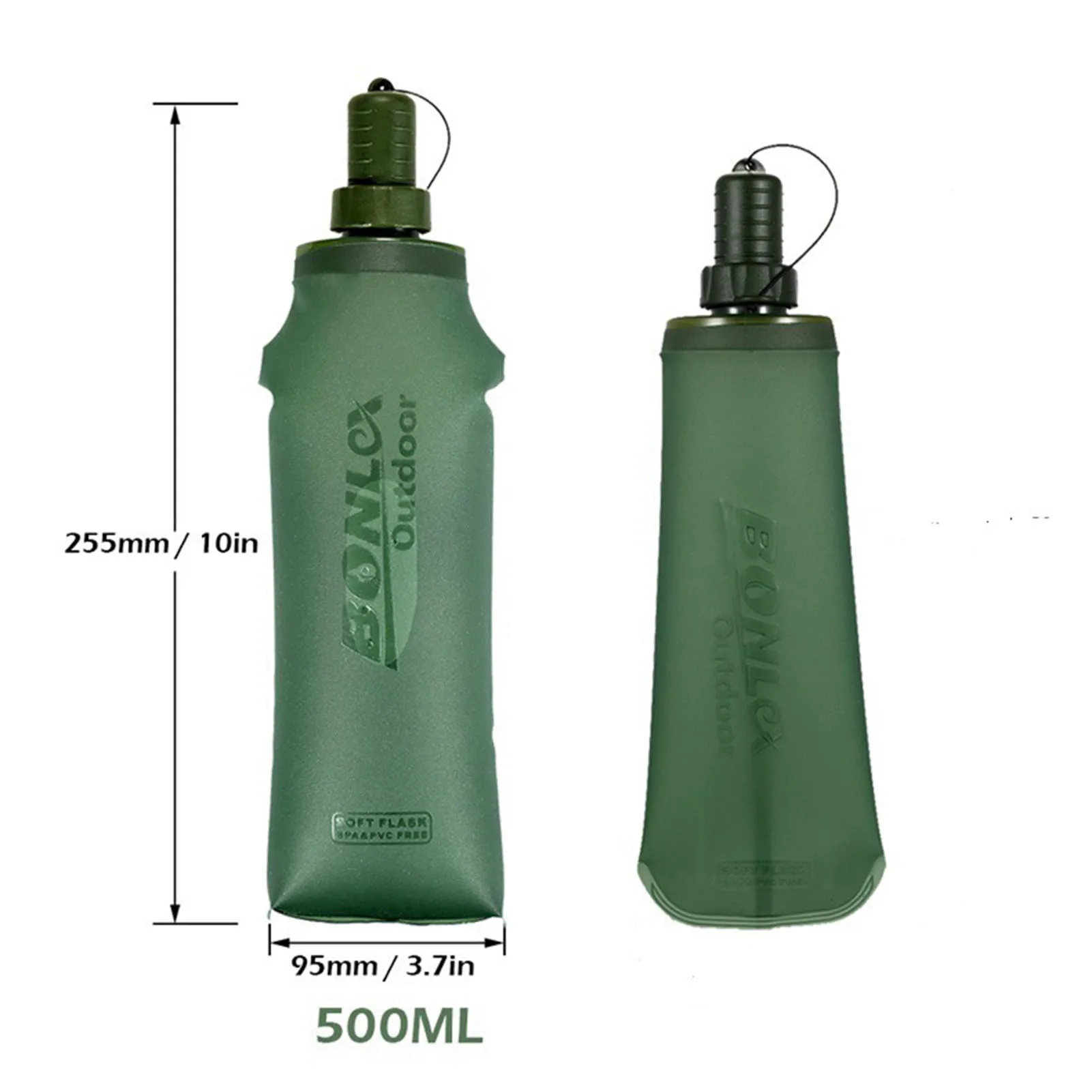 

500ml Collapsible Water Bottle Lightweight Foldable Water Bags for Beach Traveling Yoga Outdoors UT