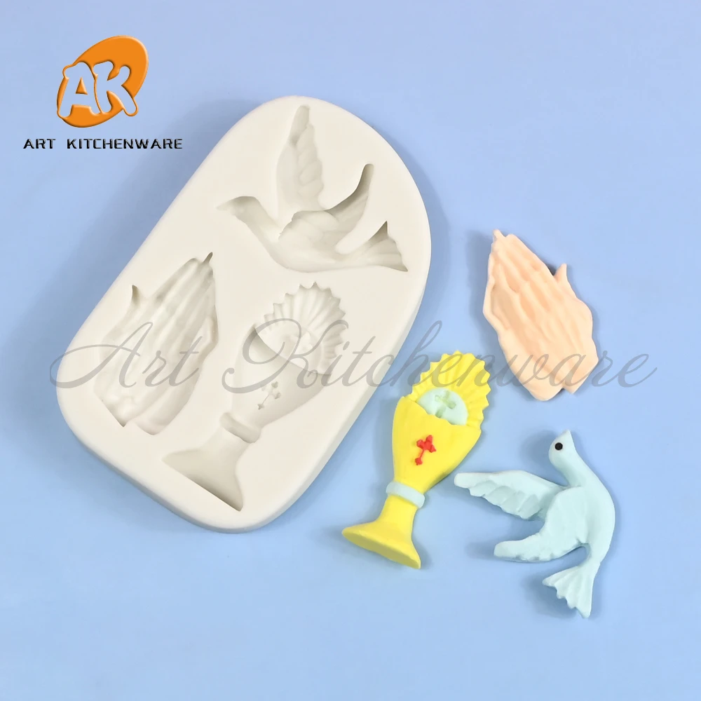 Чашка чаши трофей для крещения голубь силиконовая форма формы помадки сделай сам