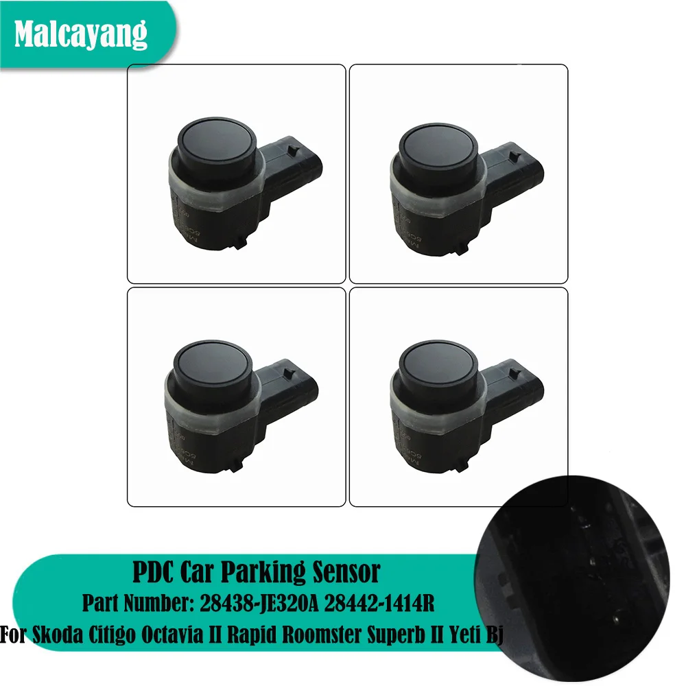 Автозапчасти, 4 шт., датчик заднего хода PDC для Skoda Citigo Octavia II Rapid Roomster Superb II Yeti Bj 28438-JE320A 28442-1414R