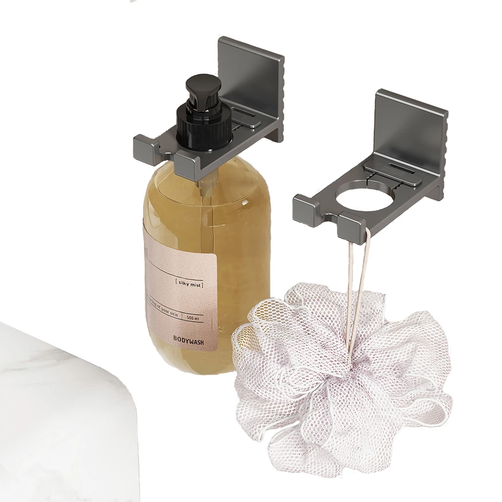 Shower Gel Bottle Rack Hook Bracket. Aluminum Material, Strong Load-Bearing. For Wall Kitchen, Bathroom, Toilet Soap Dispenser
