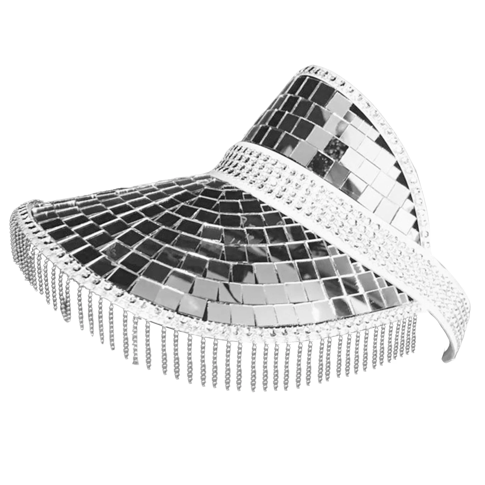 

Новинка 2022, зеркальная стеклянная шапка с блестками для дискотеки, зеркальная стеклянная шапка с блестками для дискотеки, классическое зер...