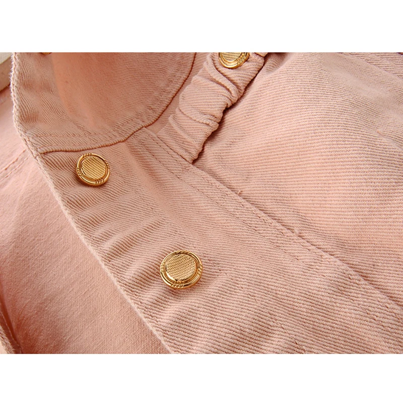 Розовая желтая джинсовая куртка женская осенняя корейская модная ковбойская