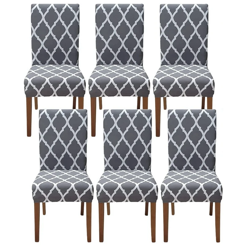 

Chair Covers For Dining Room 6 Pack, Stretch Dining Chair Cover, Washable Spandex Kitchen Parsons Chair Slipcovers