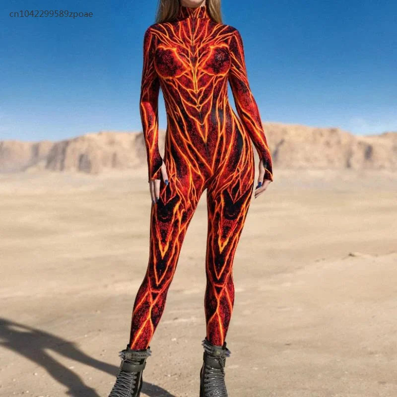 Zentai костюм для женщин Горящий Человек фестиваль костюм кошки Хэллоуин искусственная одежда карнавальный морфий косплей уникальный костюм комбинезоны (art.: 3920c74deb501) - 3920c74deb501