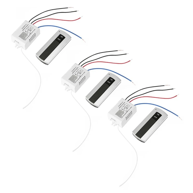 

3X Channel With Digital Transmitter 220V ON/OFF 1 Switch Wireless Relay Receiver Remote Control Light Lamp